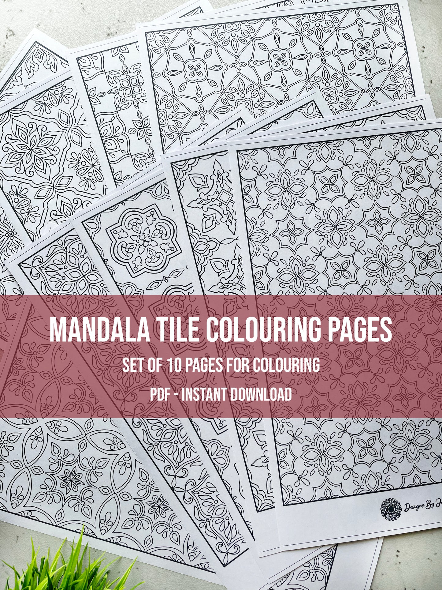 Mandala - Tile - Tracing & Colouring Pages