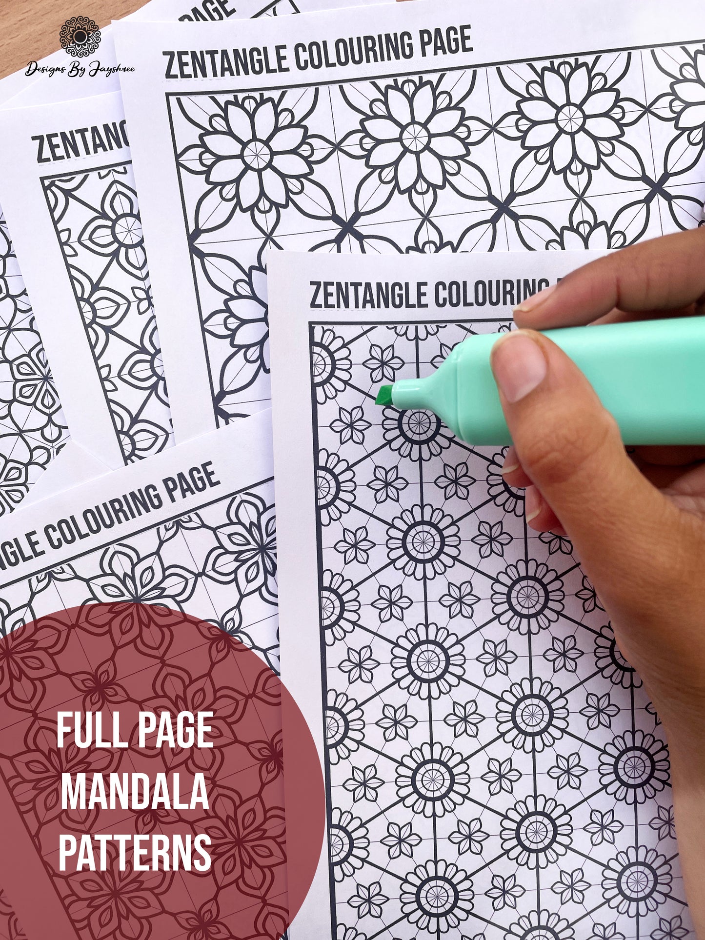 Full Page - Mandala Colouring And Tracing Pages - Set of 50