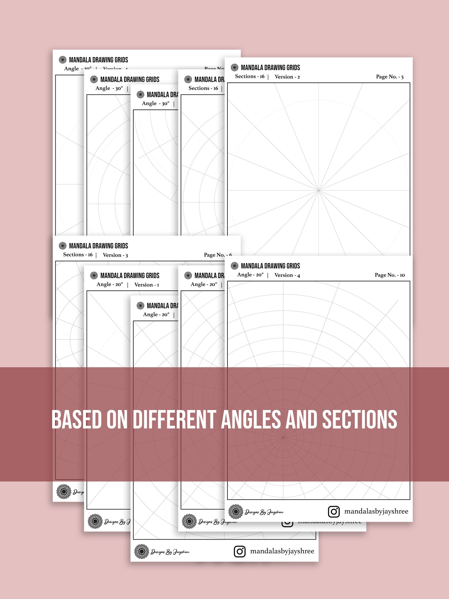 Ultimate Mandala Grid Book | Pre- Made Mandala Grids - Set of 50