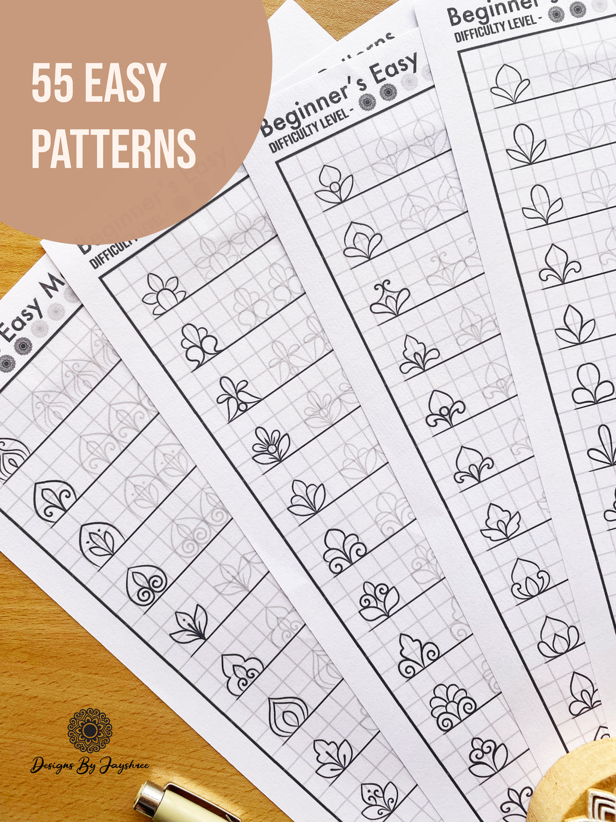55 Beginners Mandala Patterns - Easy Mandala Pattern Tracing Sheets