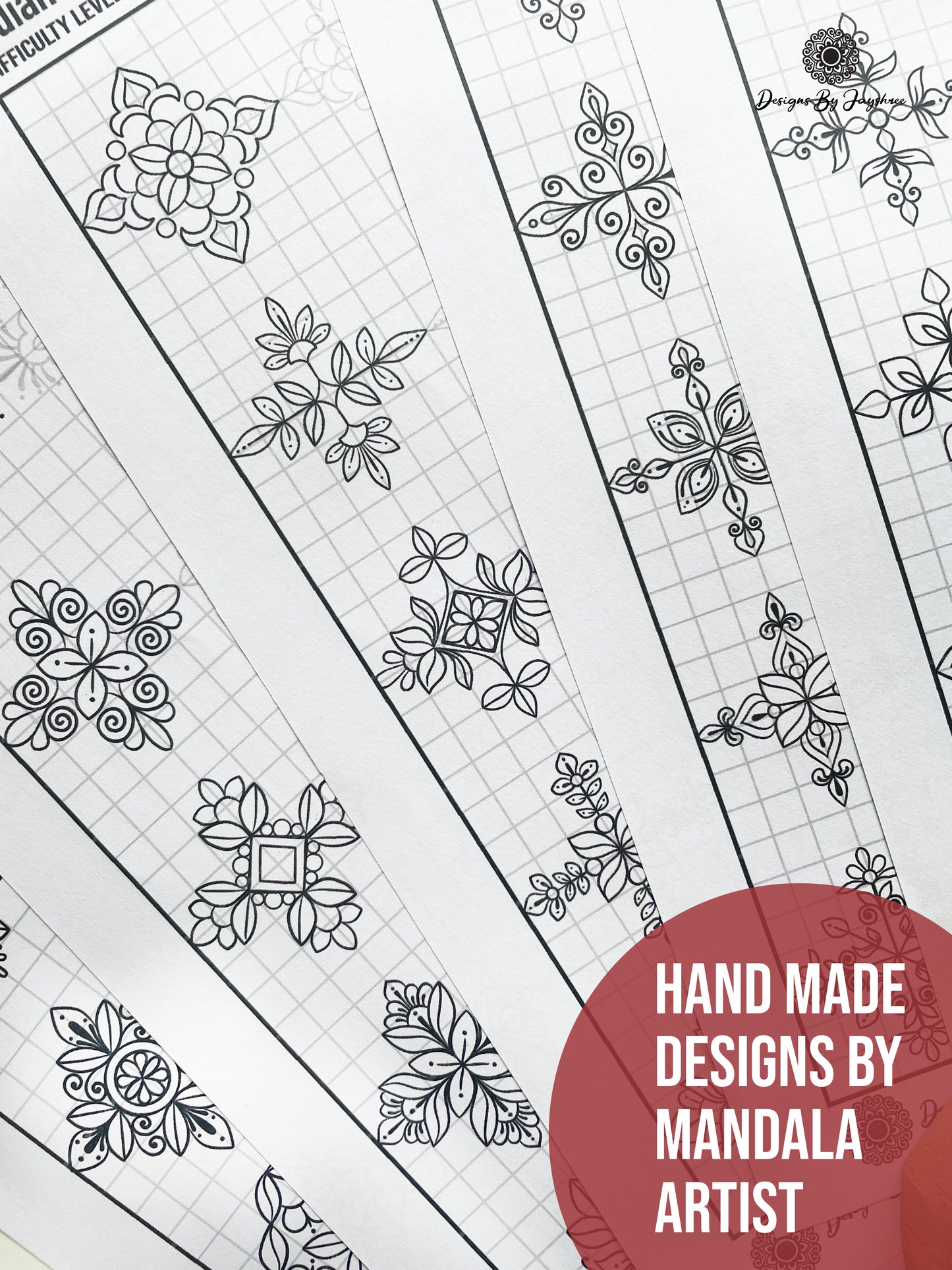 Indian Mandala Motif Pattern Sheet 25 Designs