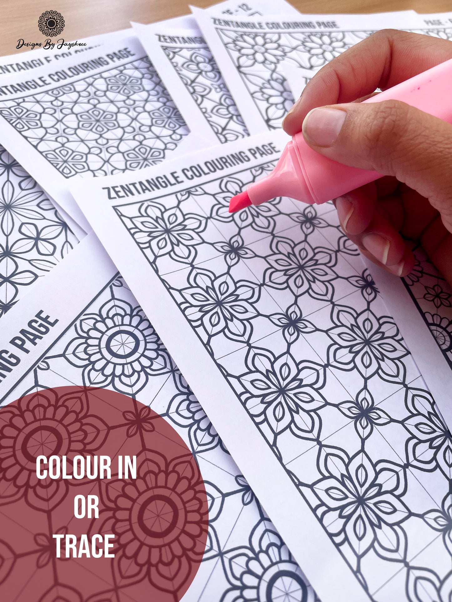 Full Page - Mandala Colouring And Tracing Pages - Set of 50