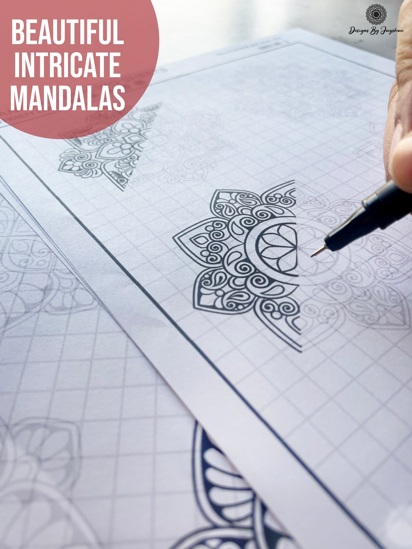 Mini Mandala Tracing Sheets SET OF 7 Sheets - 21 Mandala Designs
