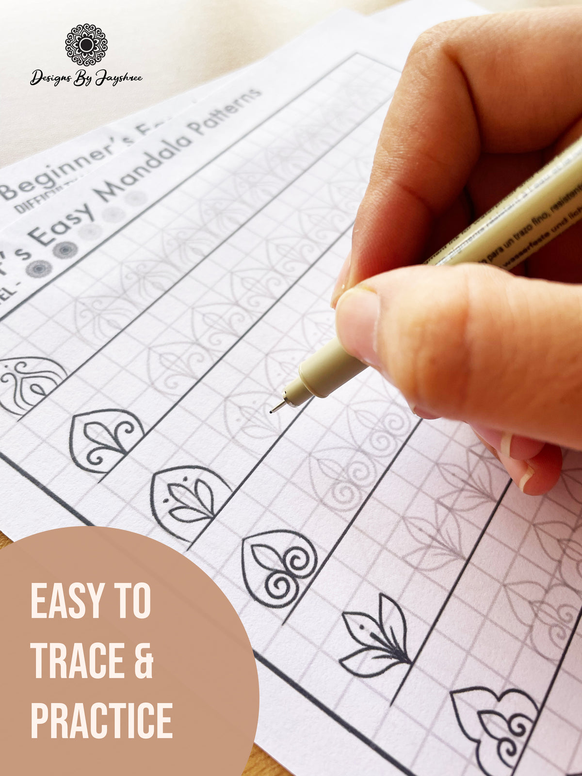 55 Beginners Mandala Patterns - Easy Mandala Pattern Tracing Sheets