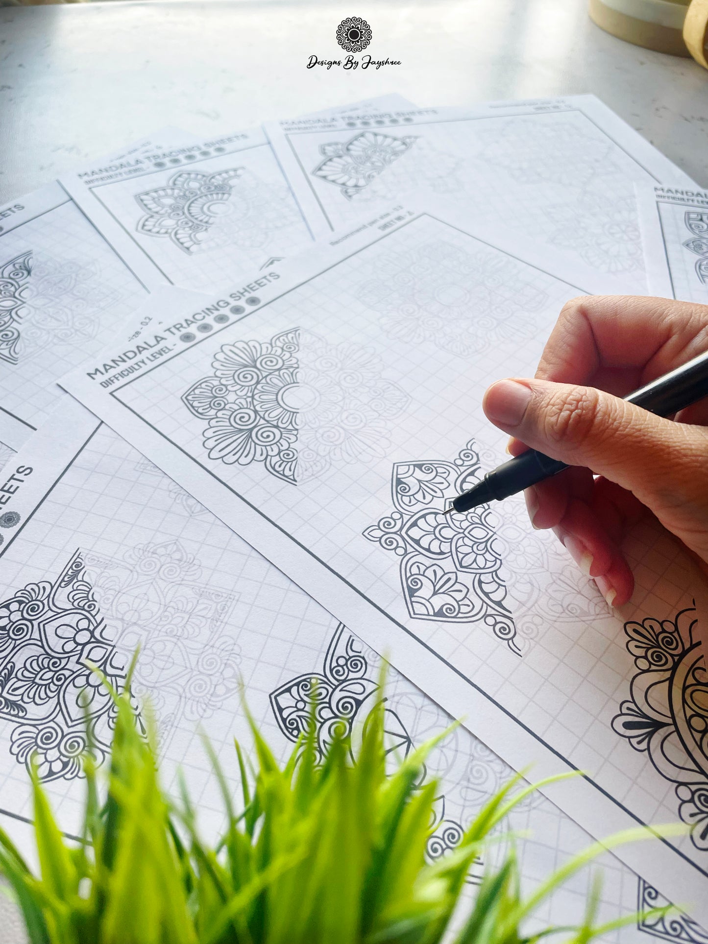 Mini Mandala Tracing Sheets SET OF 7 Sheets - 21 Mandala Designs