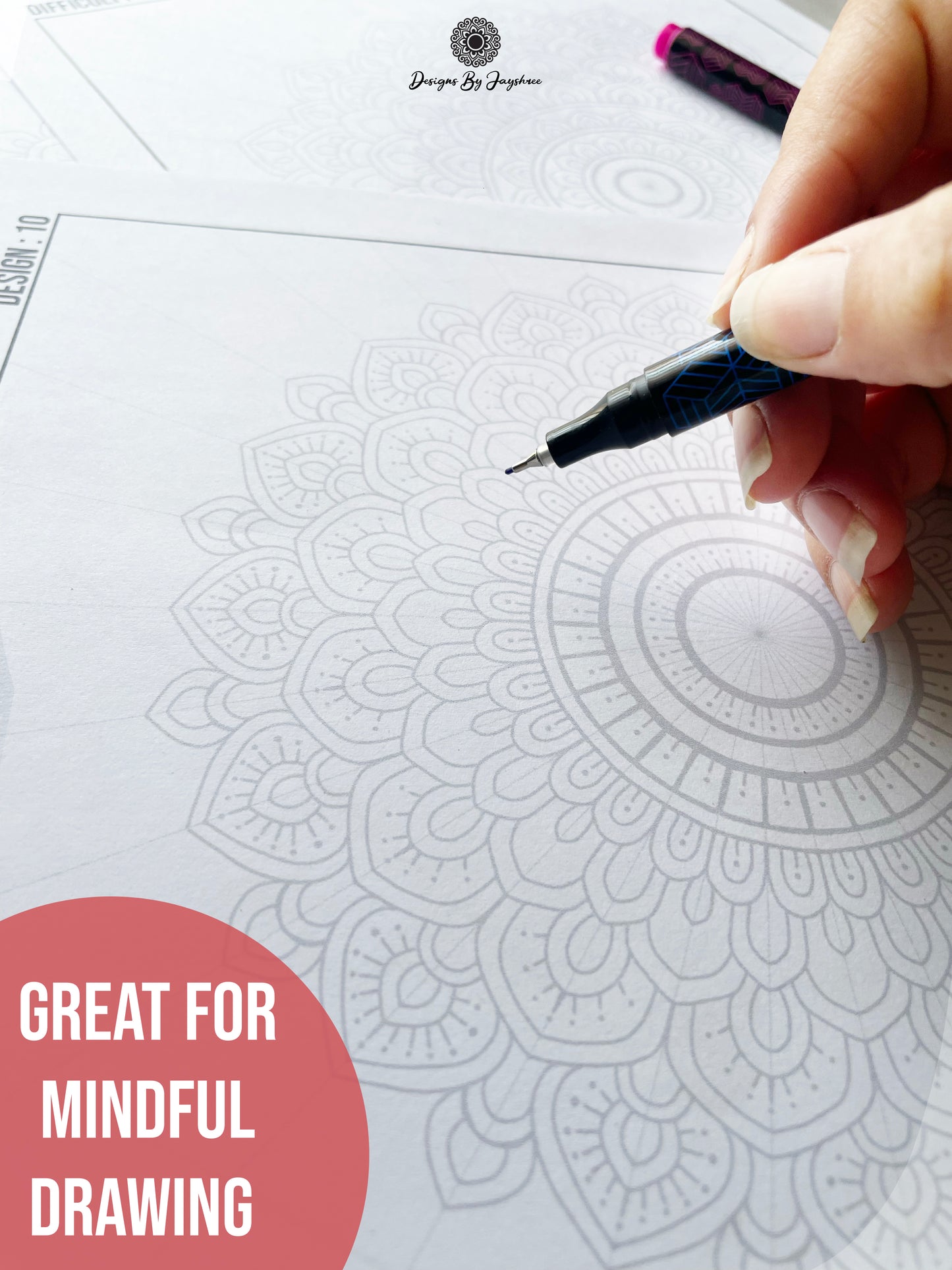 Mandala Colouring & Tracing Pages - Set of 10 Designs - 2 PDFs