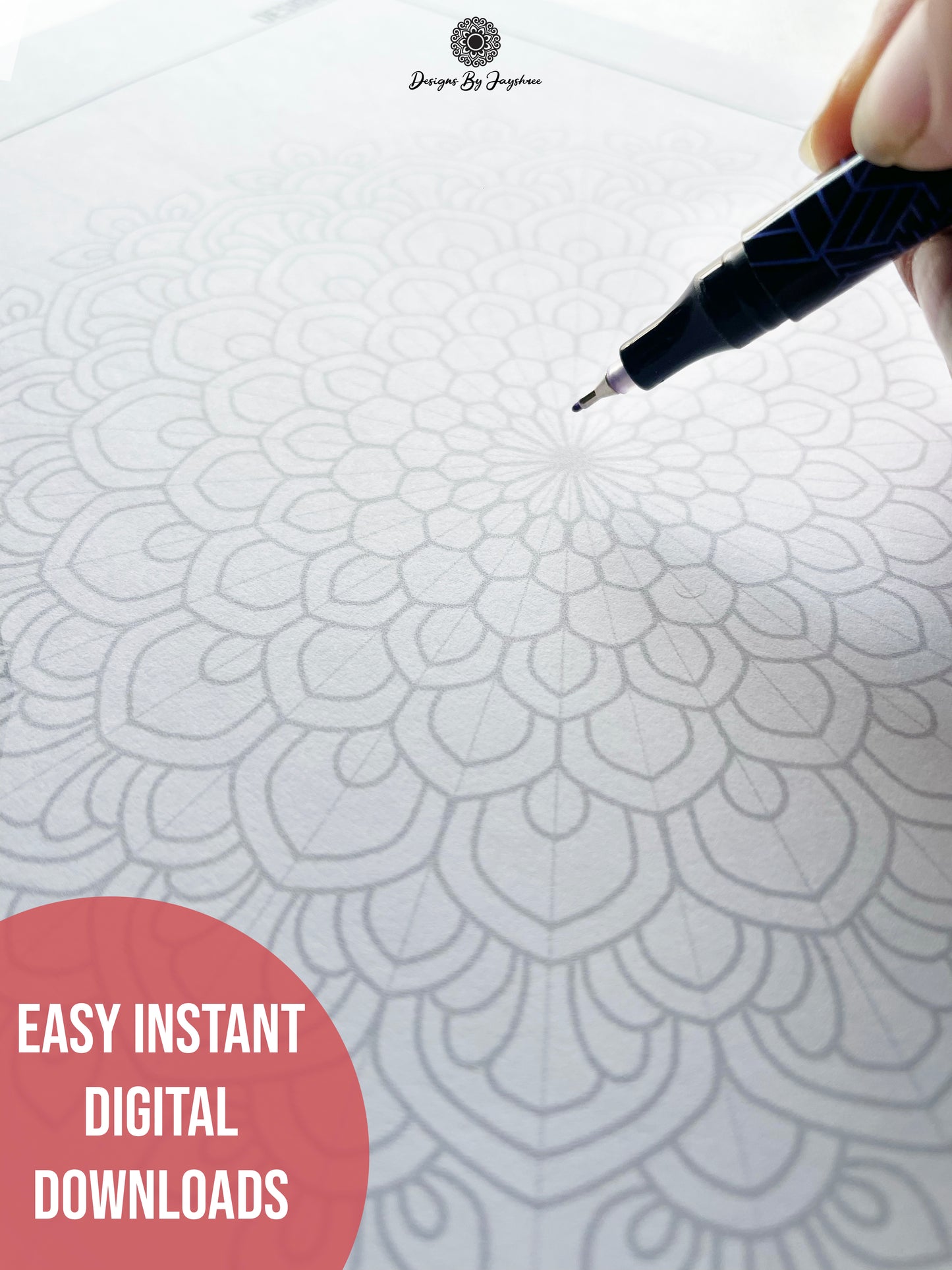 Mandala Colouring & Tracing Pages - Set of 10 Designs - 2 PDFs