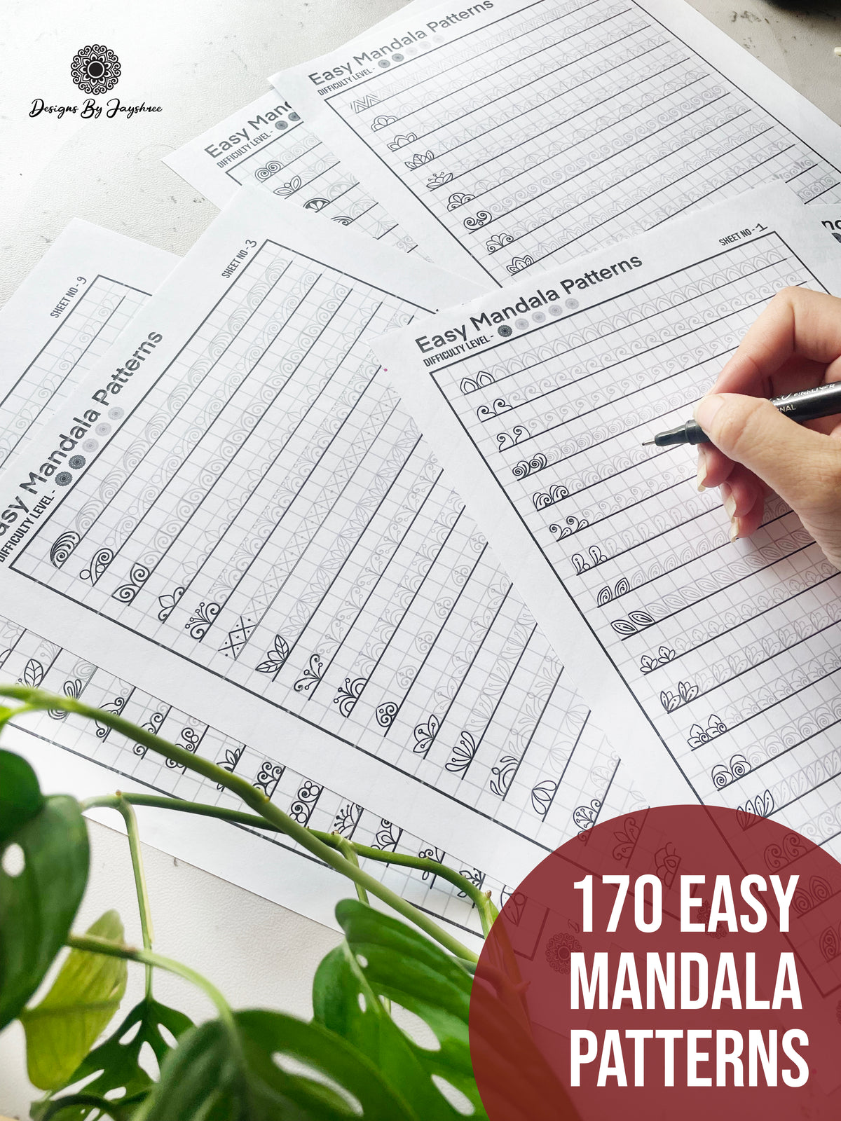 170 Easy Beginner's Mandala Patterns - Small Simple Patterns