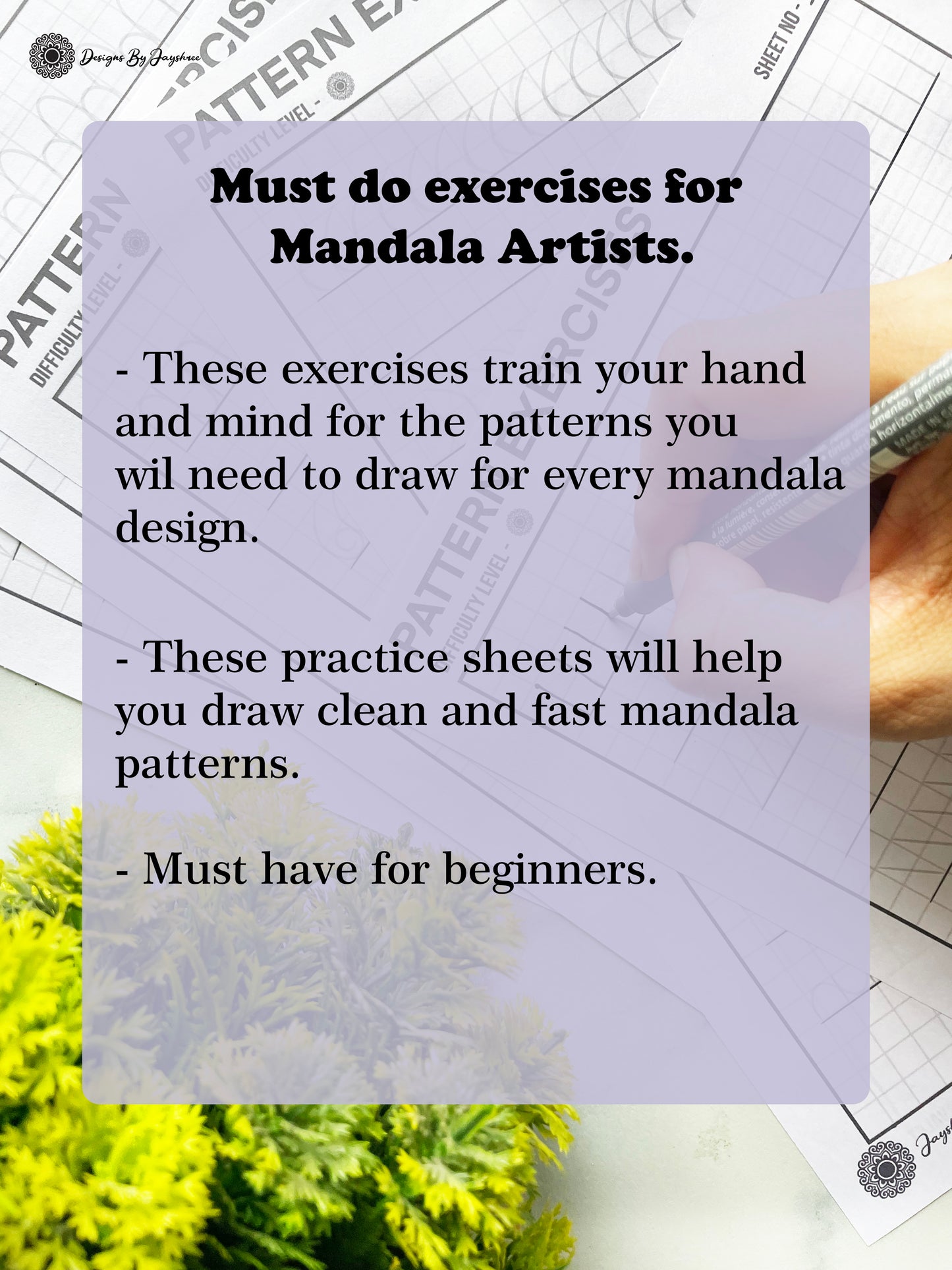 Mandala Pattern Exercises - Beginner Friendly - Set of 5