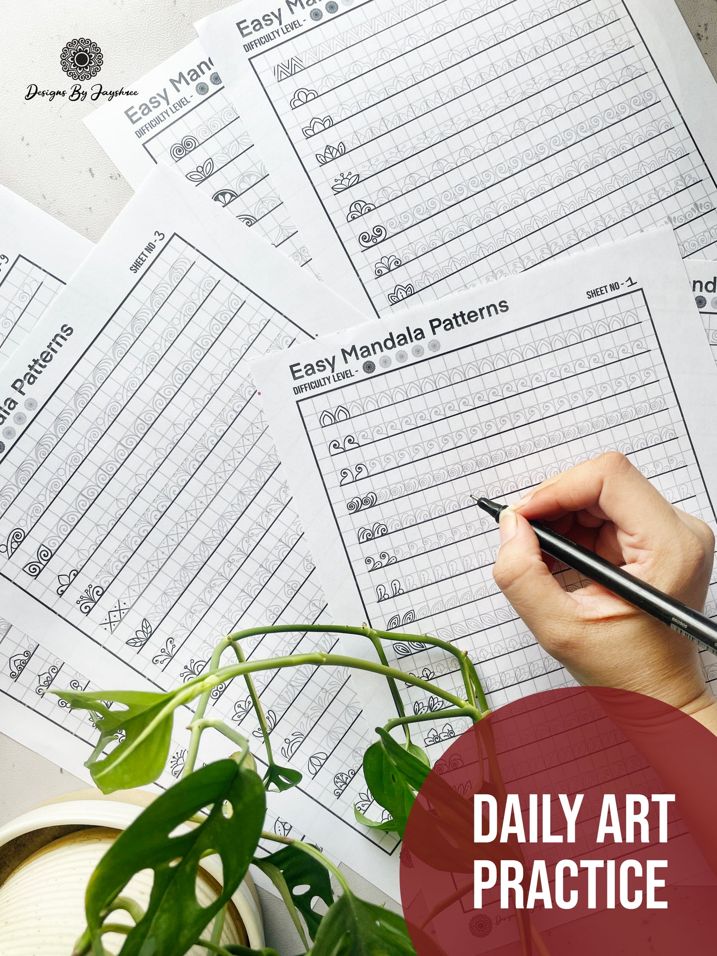 170 Easy Beginner's Mandala Patterns - Small Simple Patterns