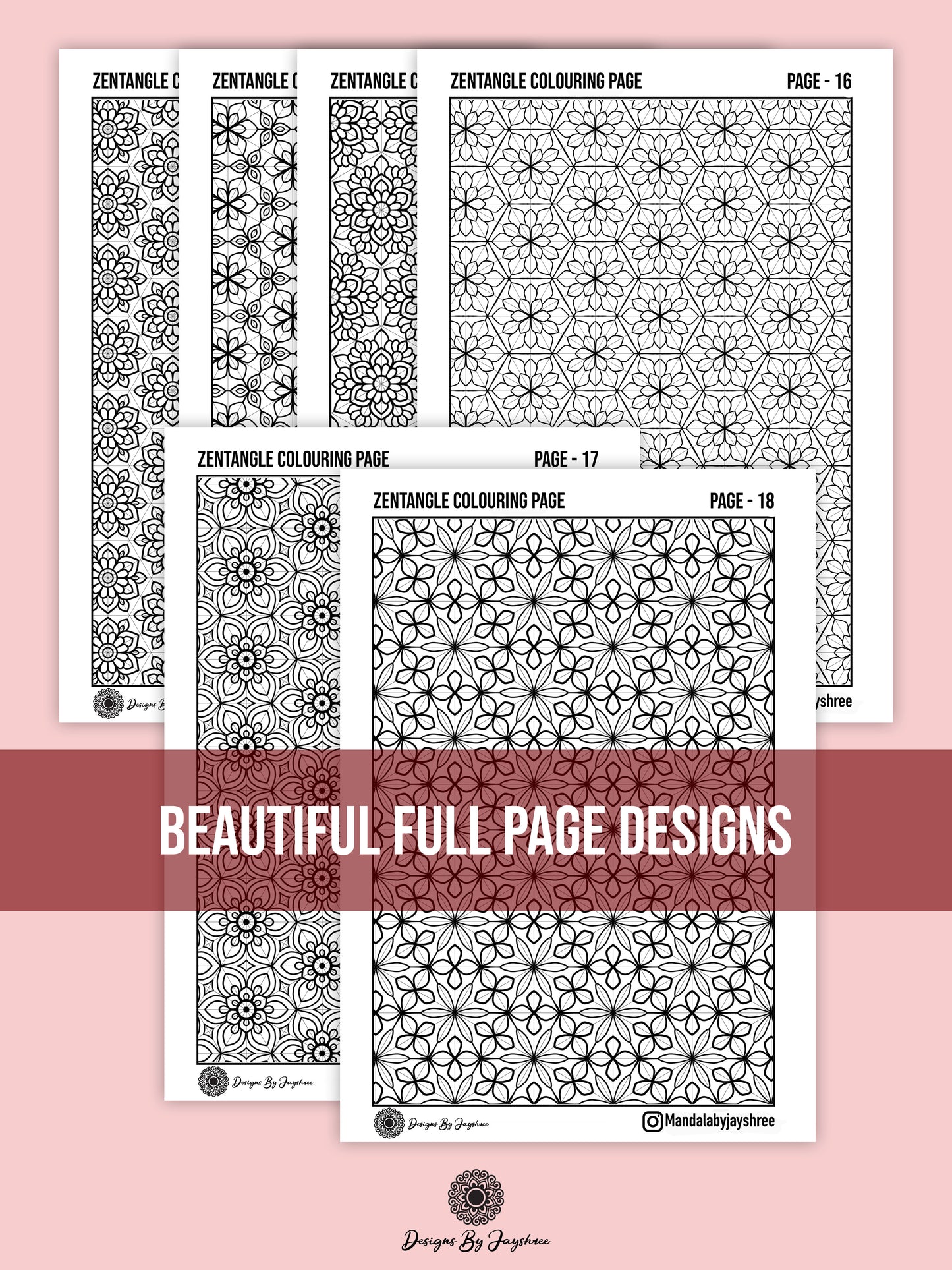 Full Page - Mandala Colouring And Tracing Pages - Set of 50