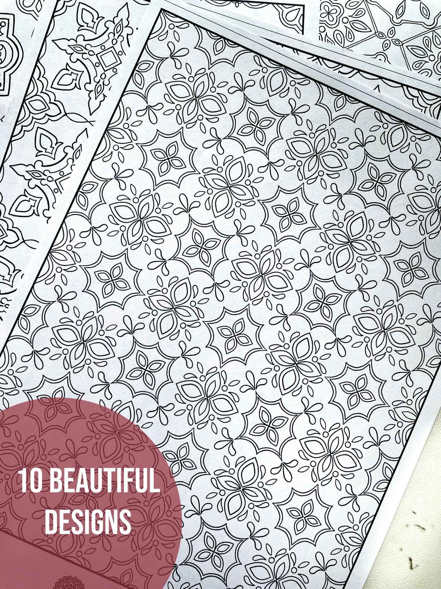 Mandala - Tile - Tracing & Colouring Pages