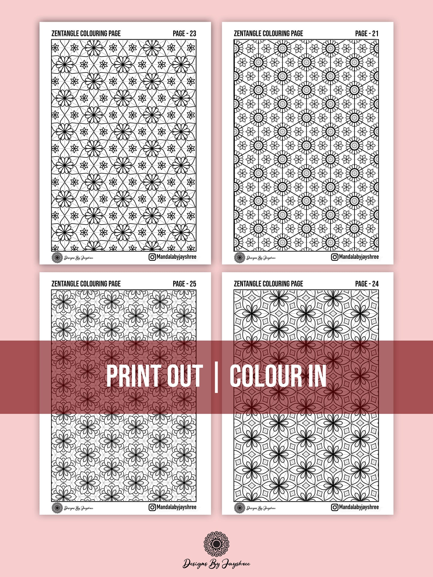 Full Page - Mandala Colouring And Tracing Pages - Set of 50