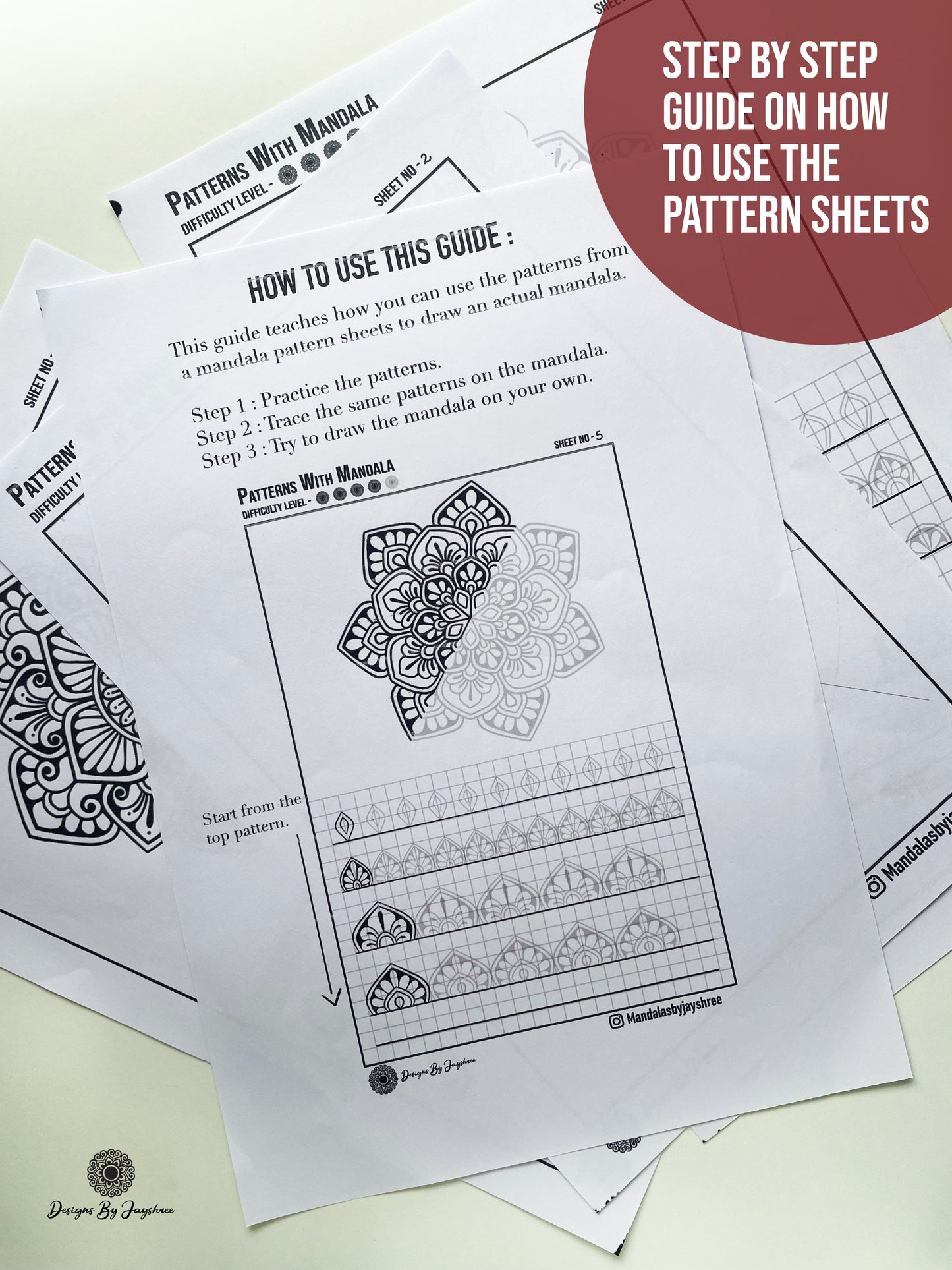 Mandala Pattern Sheets With Mandala Template Mandala Practice Sheets