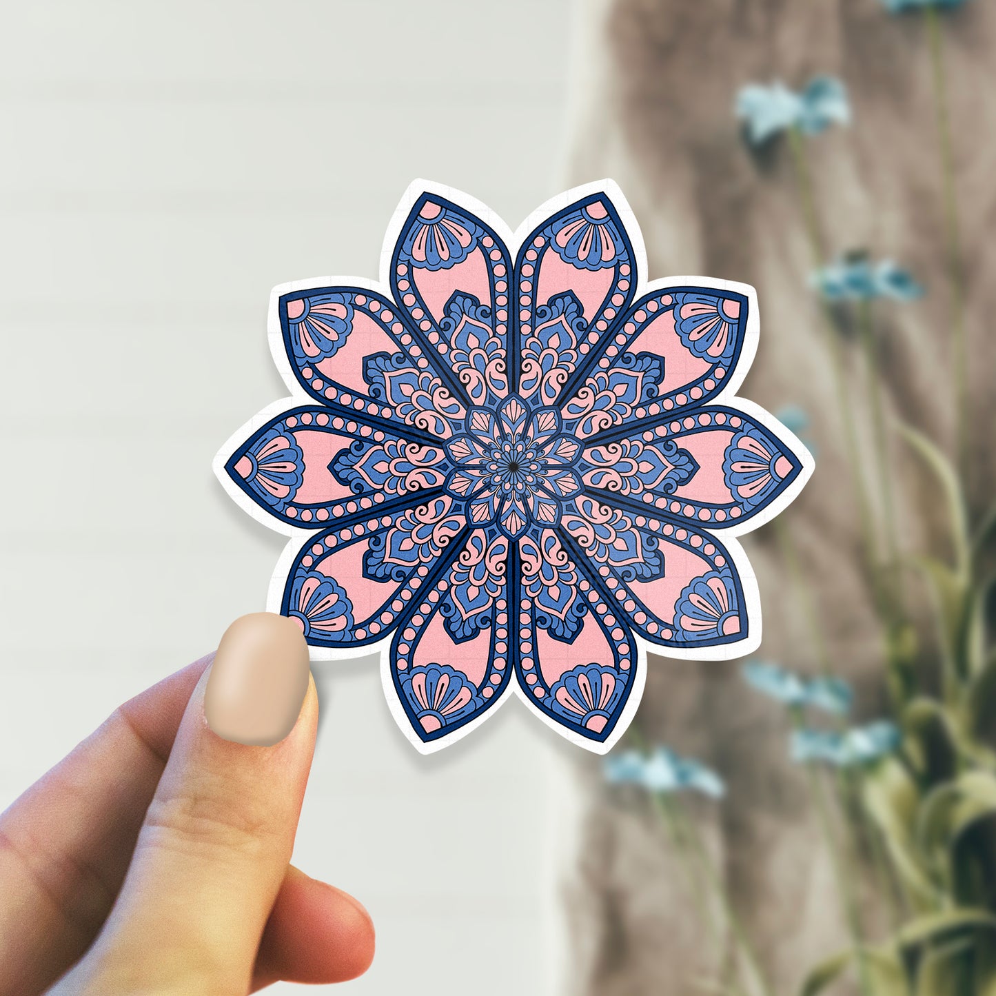 Blue Ocean Mandala - Laptop / Mobile Sticker