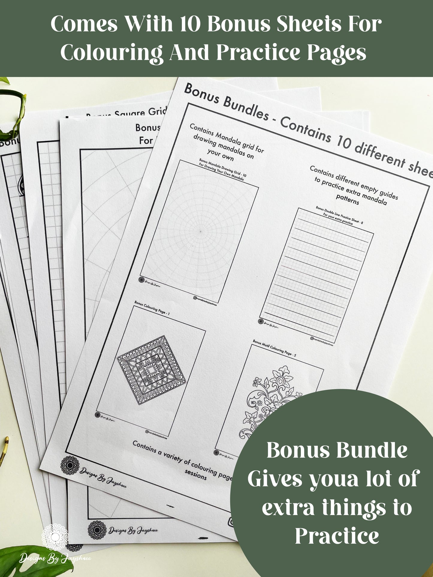 21 Days Habit Builder - Mandala Patterns Drawing Worksheet