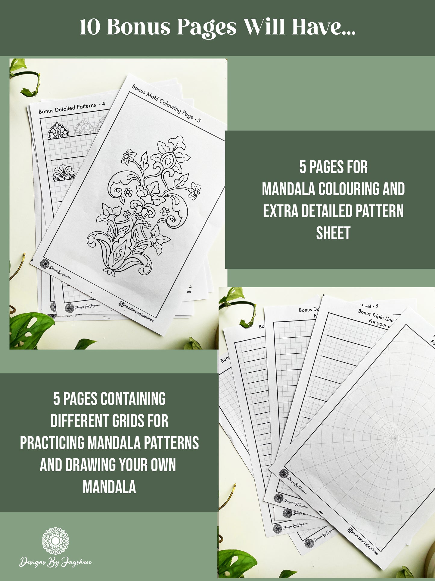 21 Days Habit Builder - Mandala Patterns Drawing Worksheet
