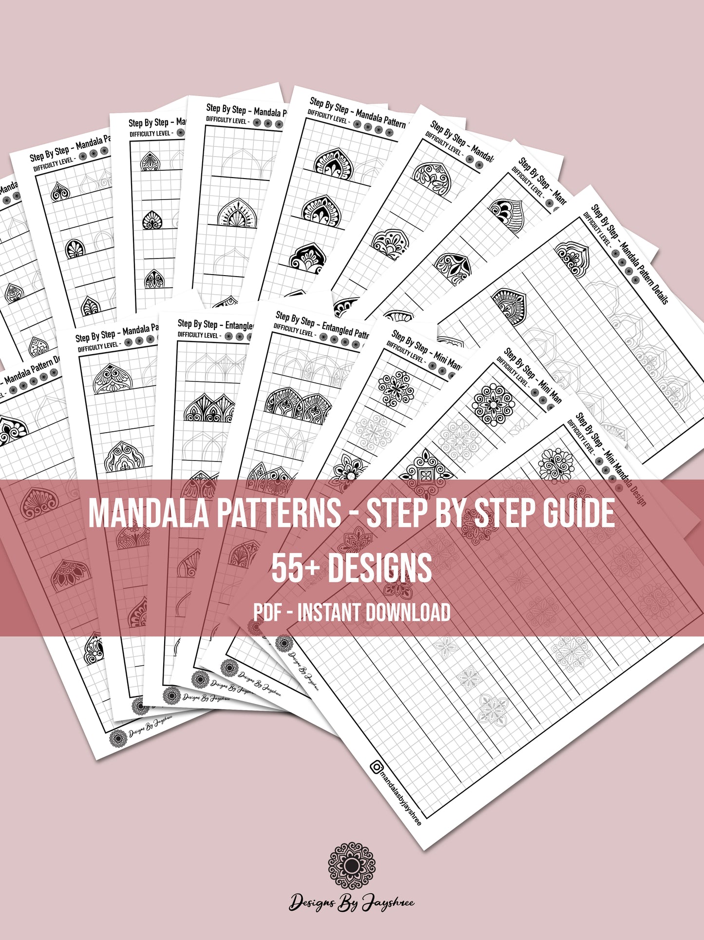Step By Step Mandala Patterns - Set of 55 Designs
