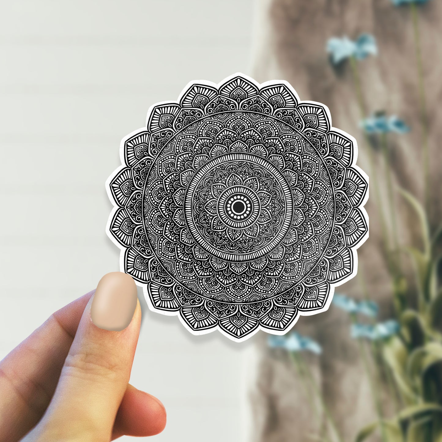 Nature Black Mandala - Laptop / Mobile Sticker