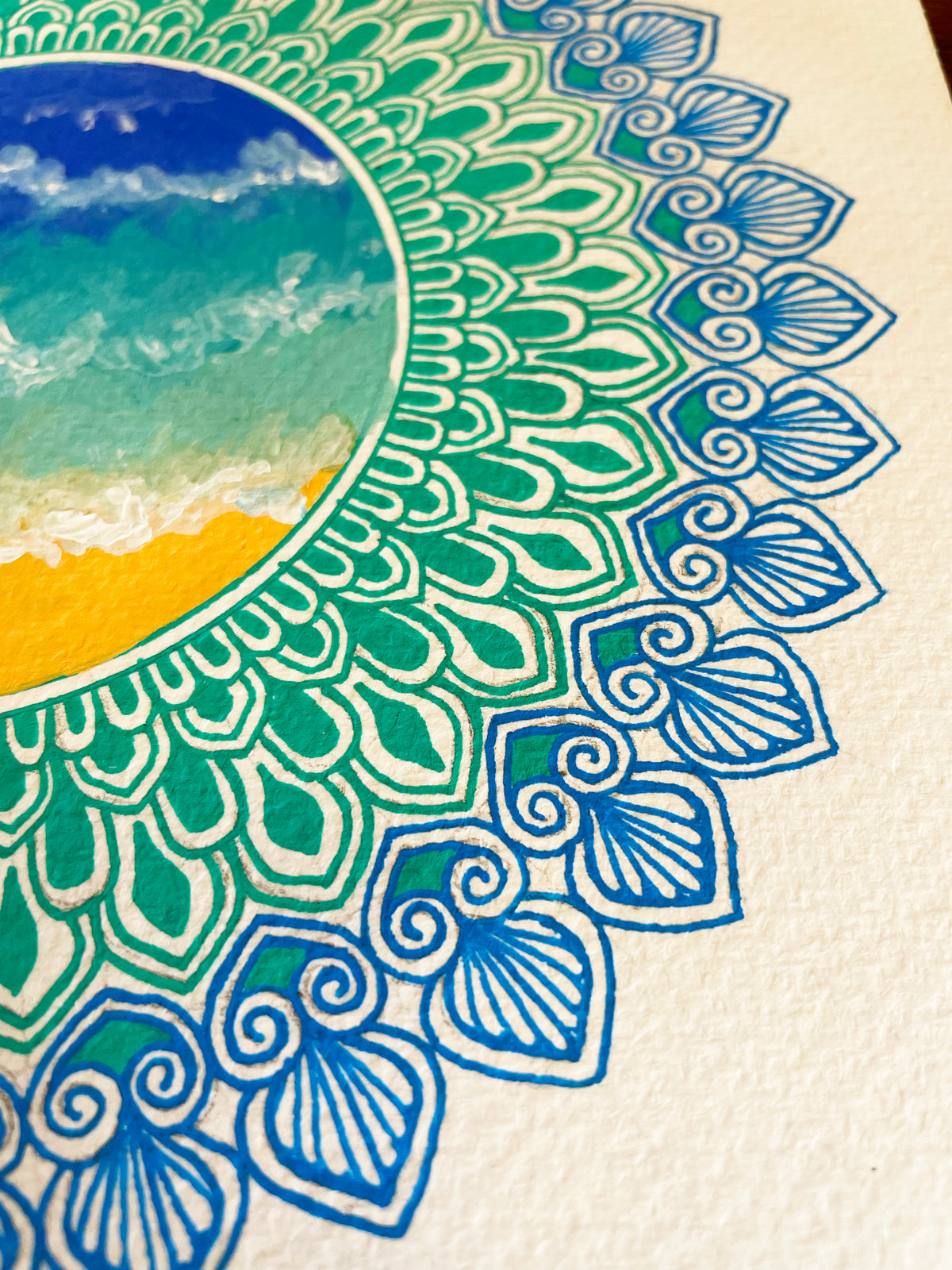 Ocean Mandala - Original Mixed Media Painting