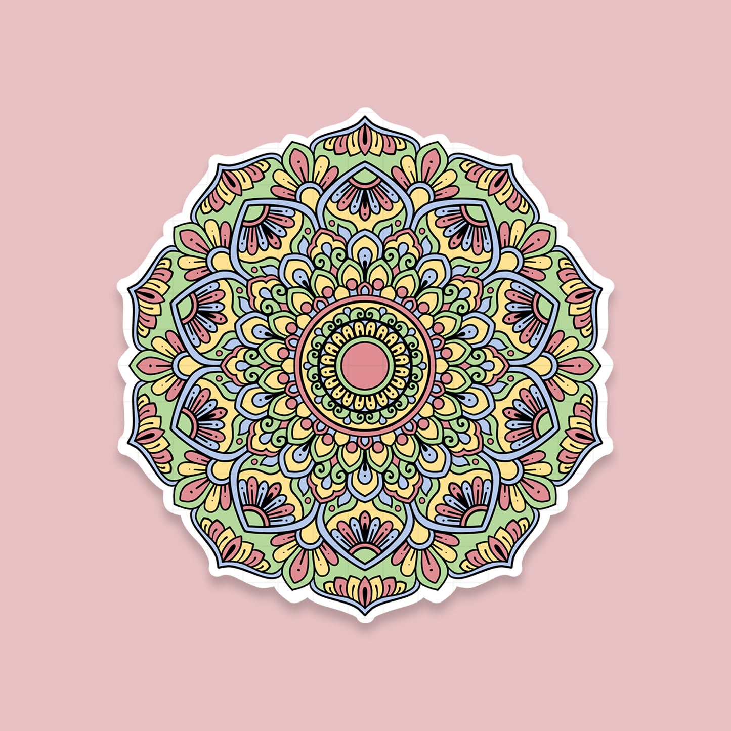 Pastel Hues Mandala - Laptop / Mobile Sticker