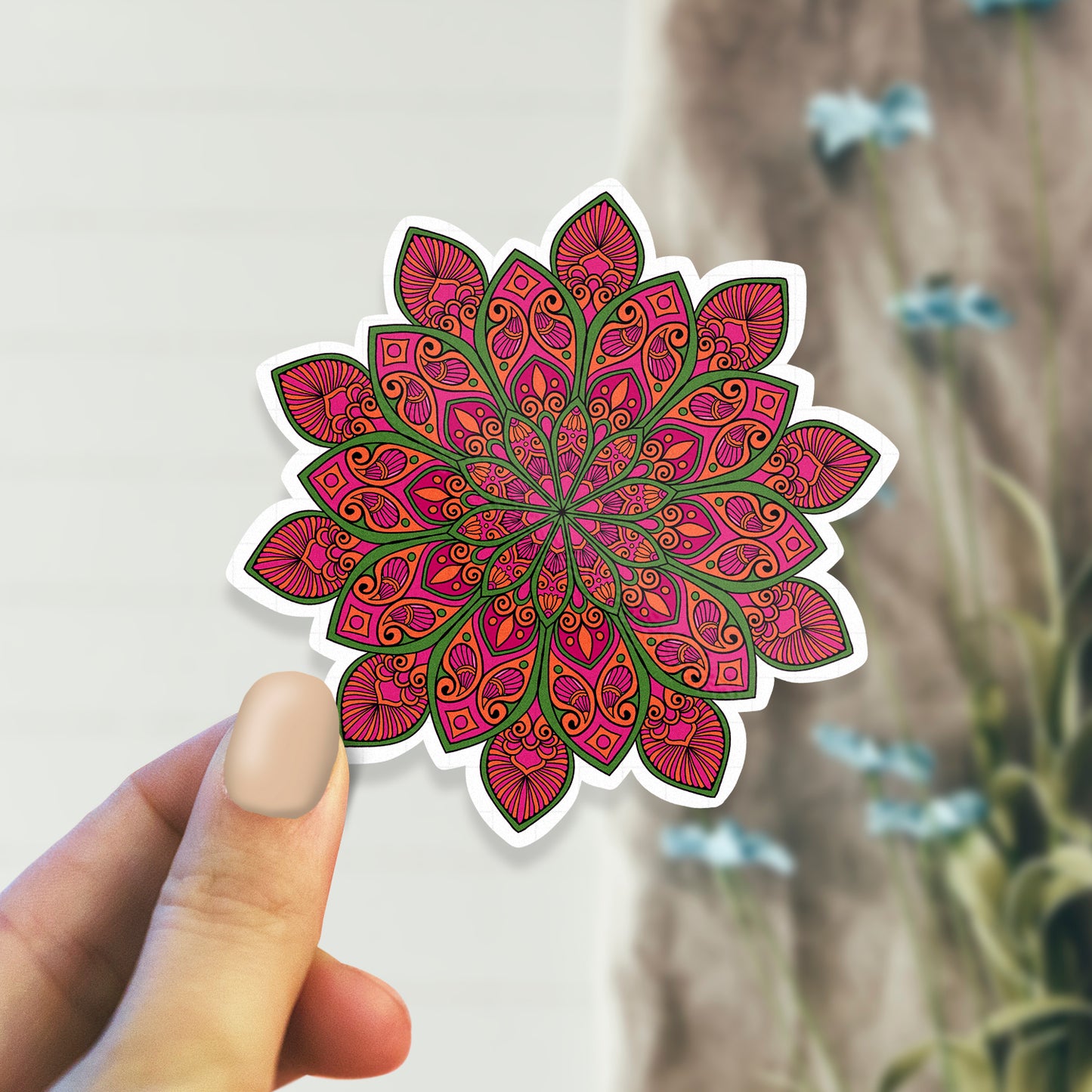 Scarlet Mandala - Laptop / Mobile Sticker