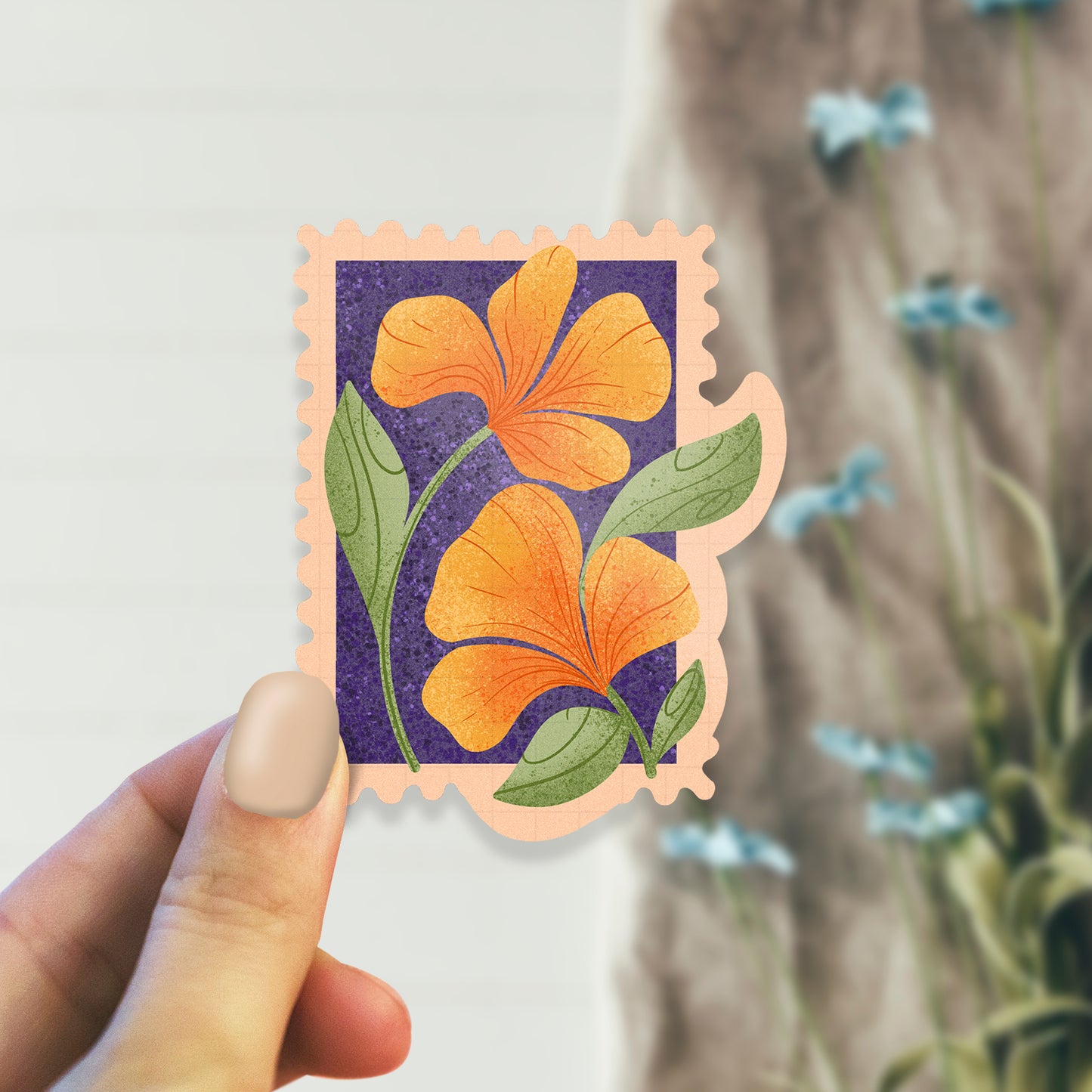 Yellow Cosmos Stamp - Laptop / Mobile Sticker