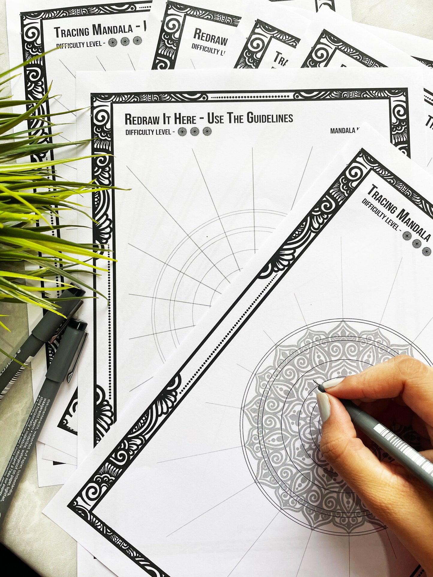 Mandala For Outline & Fill In - Set of 10 Sheets