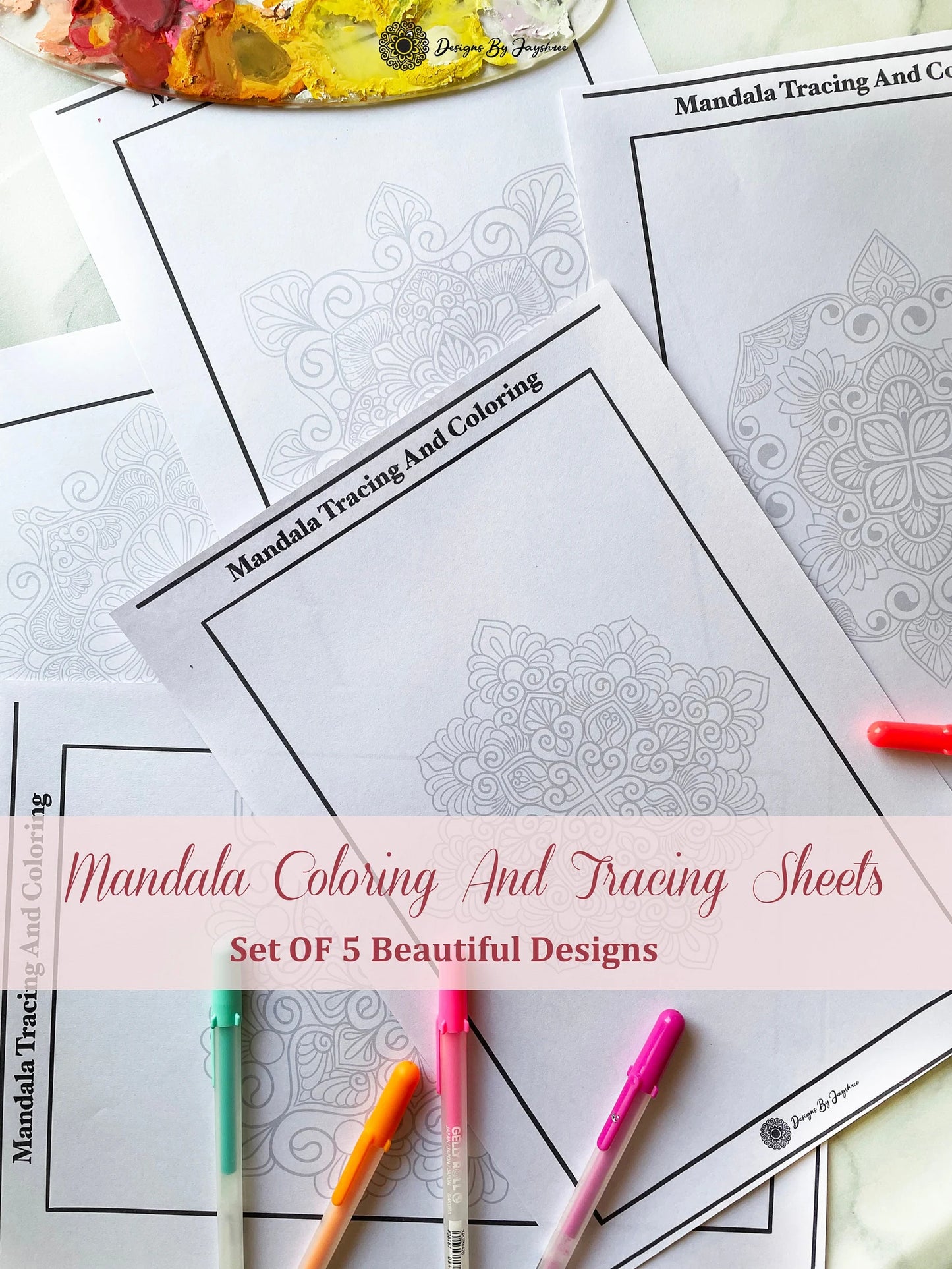 Mandala Colouring & Tracing - Set of 5