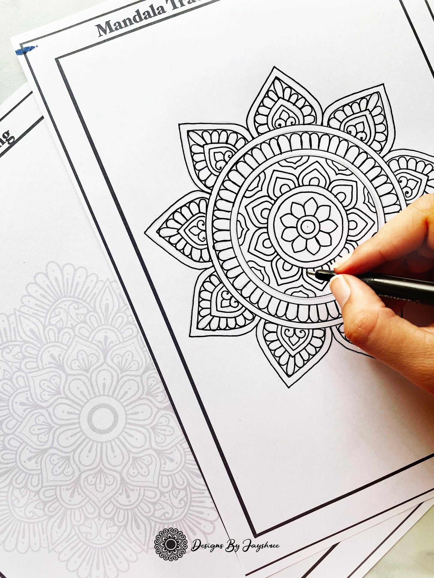 Mandala Tracing & Colouring Pages - 20