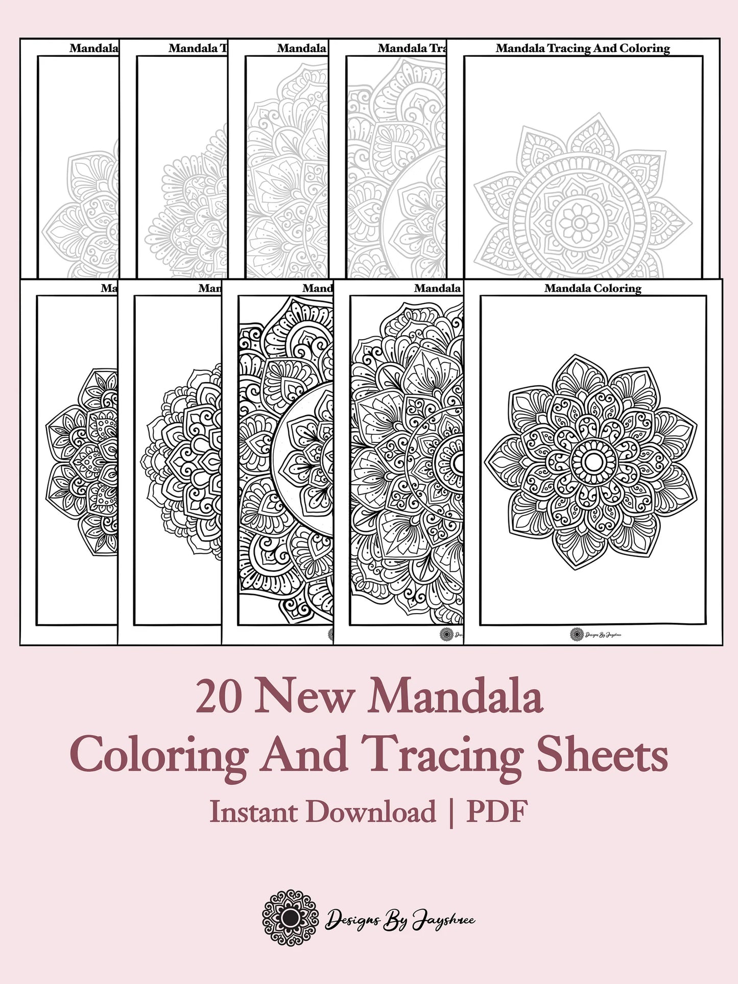 Mandala Tracing & Colouring Pages - 20