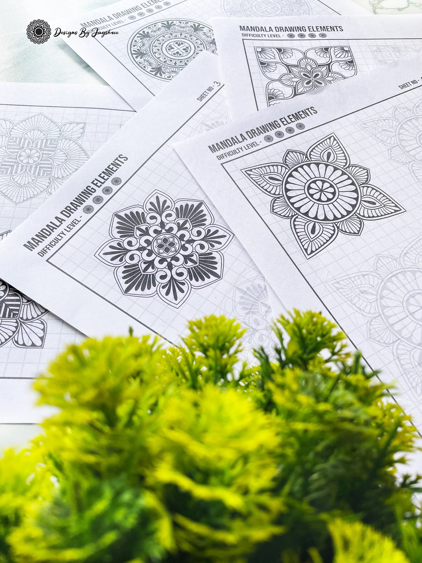 Mandala Practice Sheets SET OF 5 #2