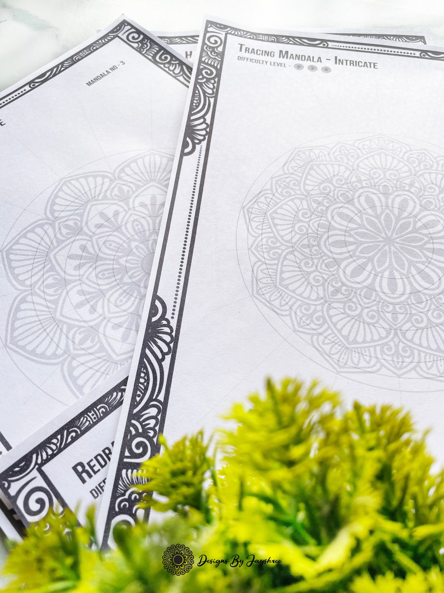 Mandala Tracing Sheets - With Related Grid - Set of 10