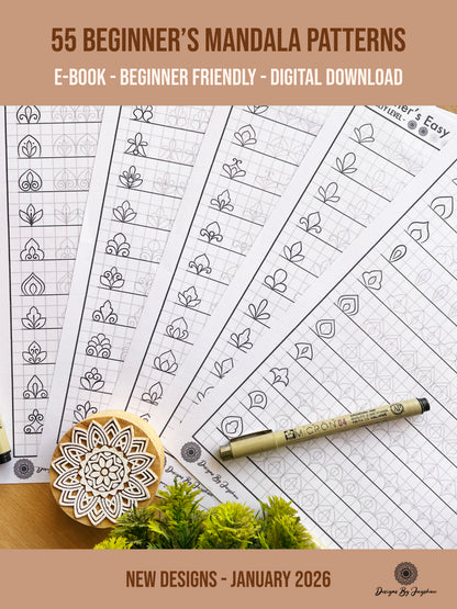 55 Beginners Mandala Patterns - Easy Mandala Pattern Tracing Sheets
