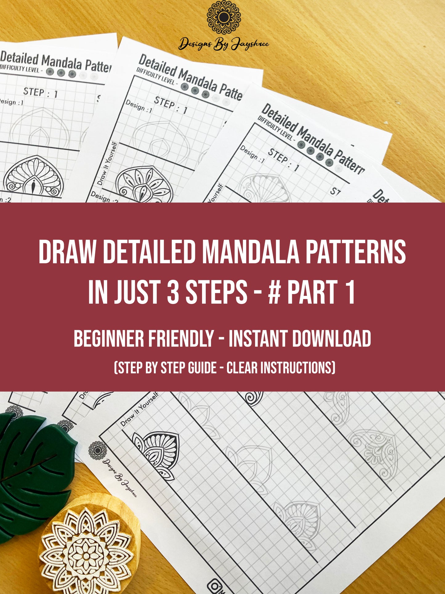 3 Step Detailed Mandala Pattern Sheets - Set of 15 Designs