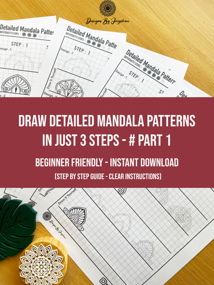 3 Step Detailed Mandala Pattern Sheets - Set of 15 Designs