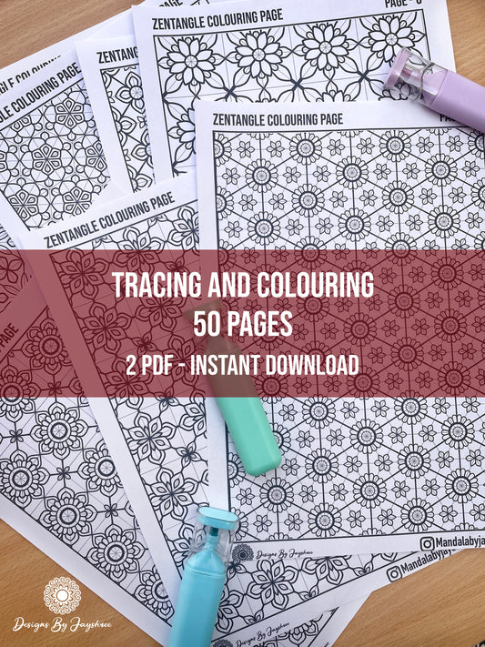 Full Page - Mandala Colouring And Tracing Pages - Set of 50