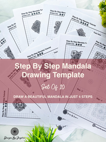 Step By Step Mandala Drawing Template - Beginner Friendly