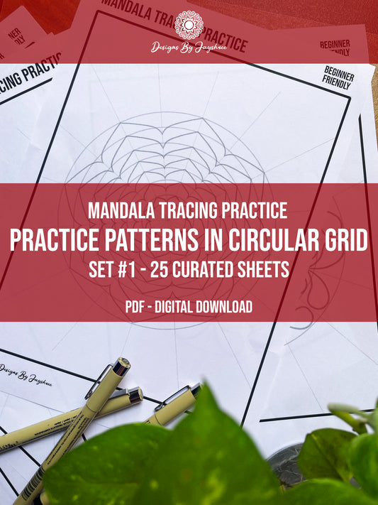 25 Circular Mandala Exercises for Tracing and practice