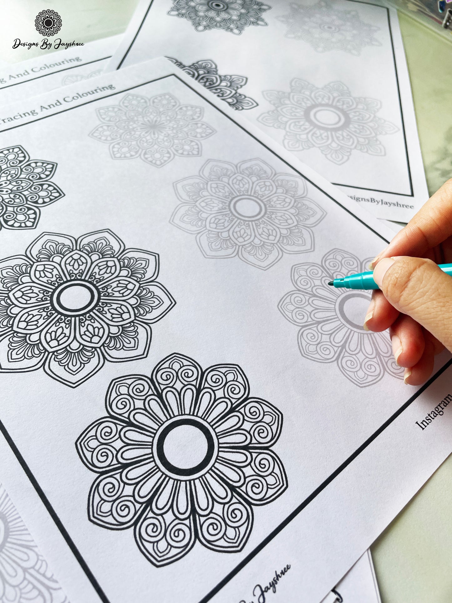 Small Mandala - Tracing & Colouring Pages - Set of 30 Mandalas