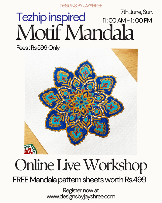 Tezhip Inspired Blue Mandala Workshop  - LIVE