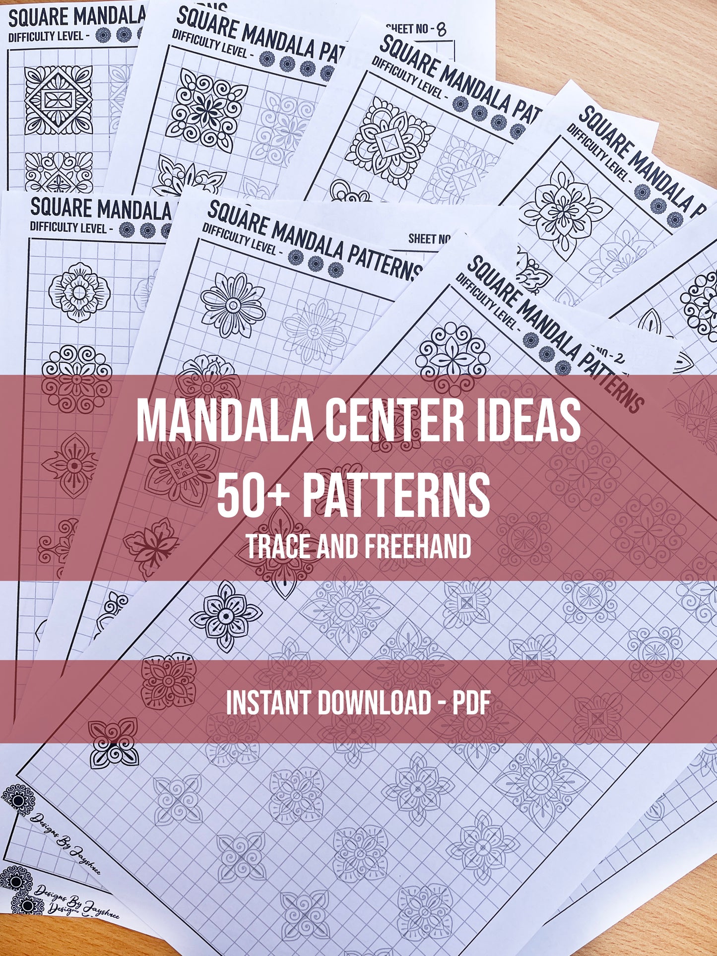 Square Mandala Center Designs - 50+ Patterns