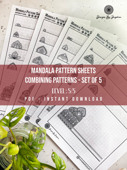 Combining Mandala Pattern Sheets - Set of 5 Sheets