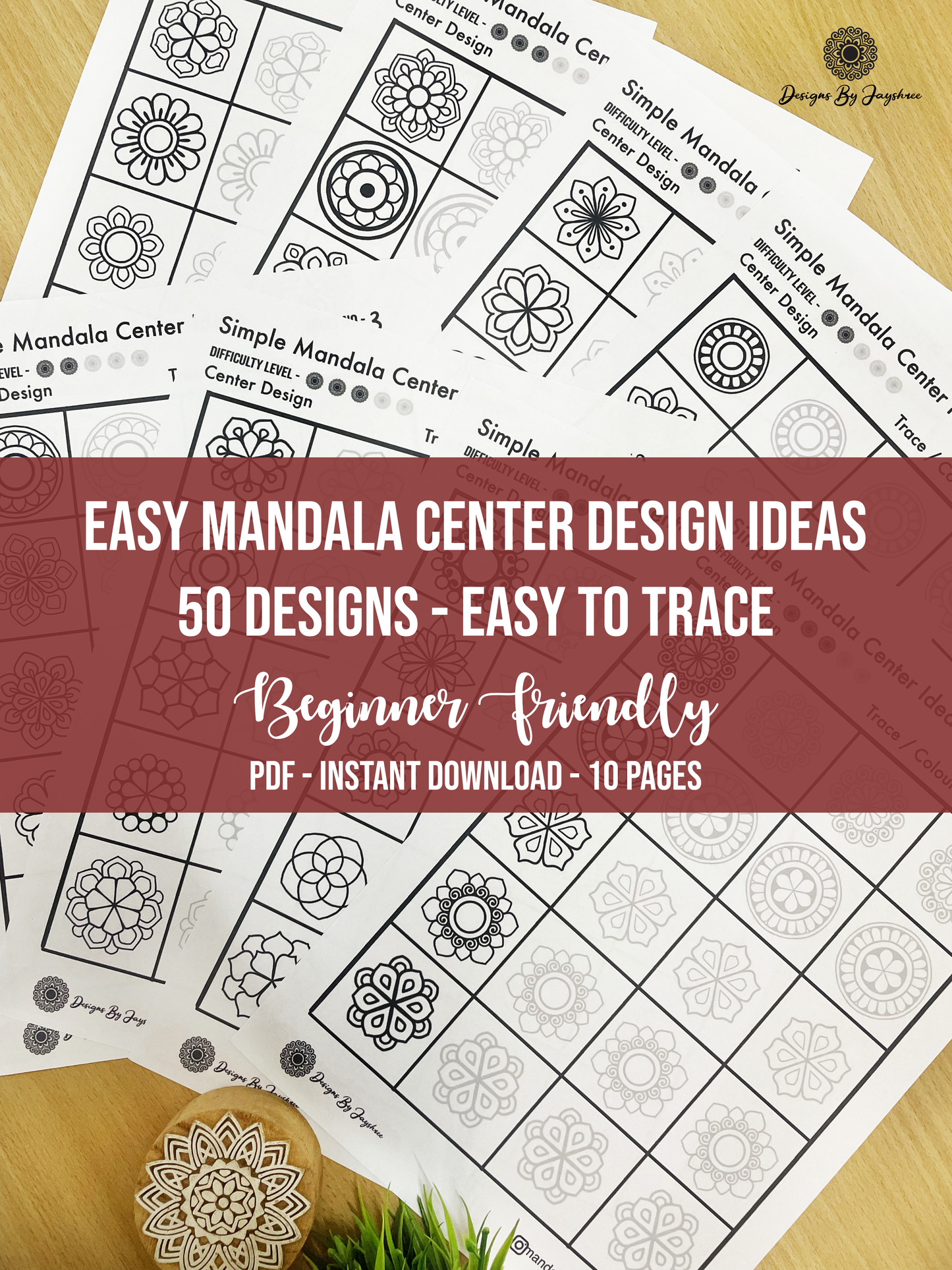 50 Easy Mandala Center Design Ideas, mandala for beginners, mandala tracing and learning pages