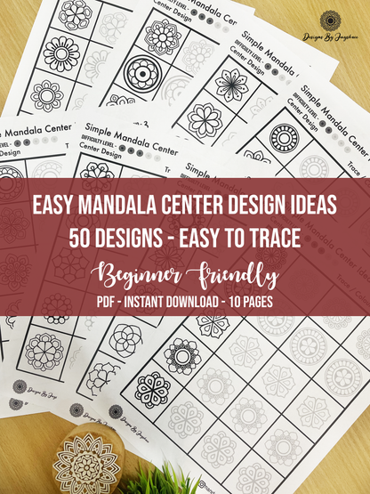 50 Easy Mandala Center Design Ideas, mandala for beginners, mandala tracing and learning pages