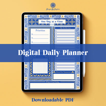 Undated Daily Planner – Handmade Indian Motif Printable & Instant Download Daily Schedule, Planner, Digital Planner, Digital Planner
