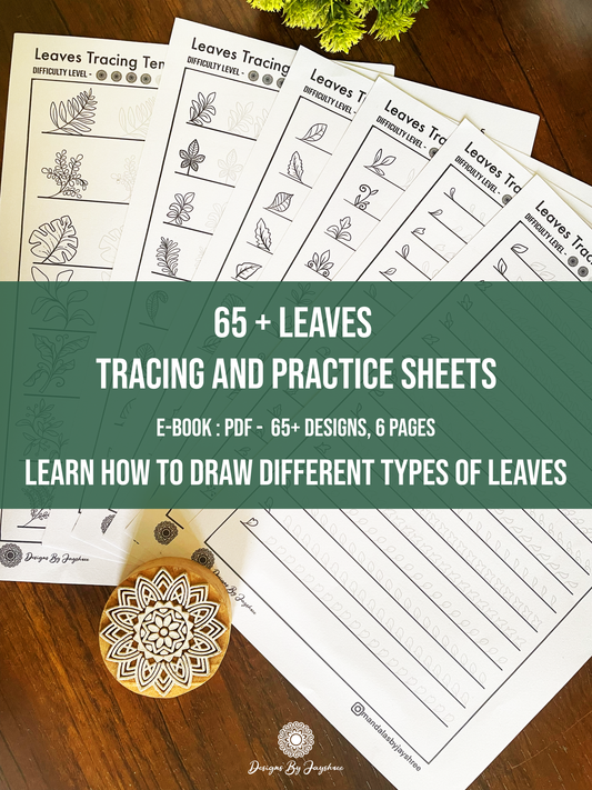 Leaf Design Tracing and Learning Templates 60+ Designs - Beginner Friendly - Digital Downloads