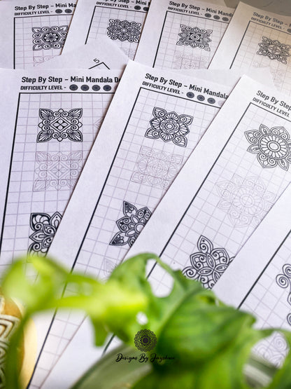 Step By Step - Mini Mandala Tracing Sheets - Beginner Friendly