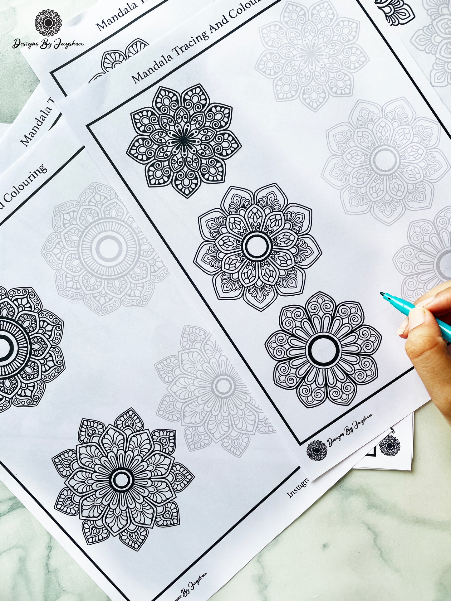 Small Mandala - Tracing & Colouring Pages - Set of 30 Mandalas