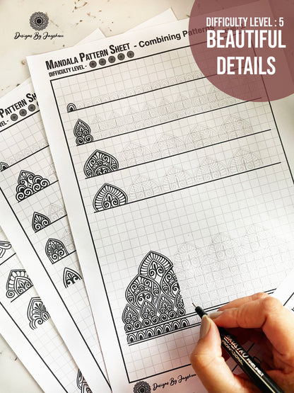 Combining Mandala Pattern Sheets - Set of 5 Sheets